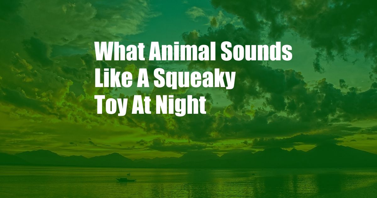 What Animal Sounds Like A Squeaky Toy At Night