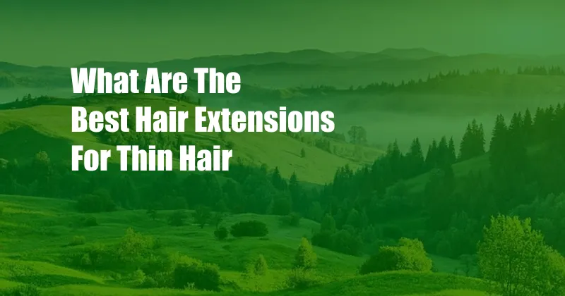 What Are The Best Hair Extensions For Thin Hair