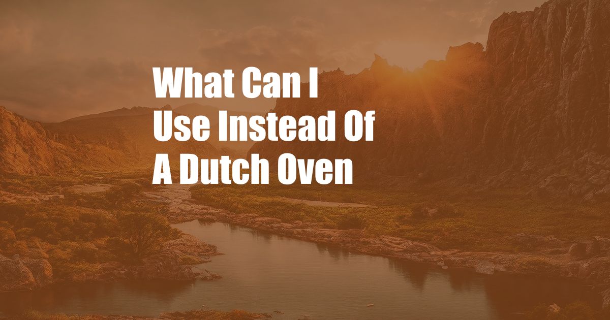 What Can I Use Instead Of A Dutch Oven