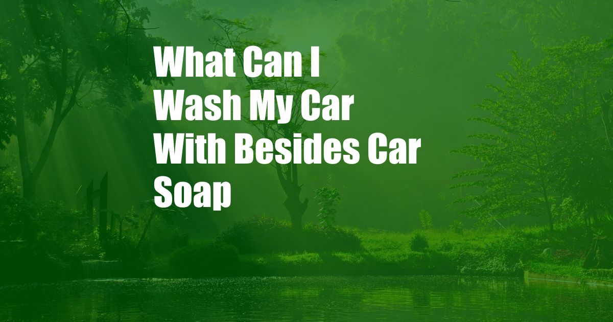 What Can I Wash My Car With Besides Car Soap