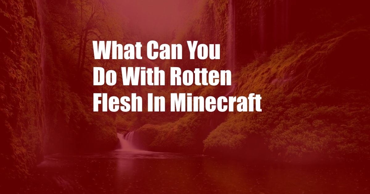 What Can You Do With Rotten Flesh In Minecraft