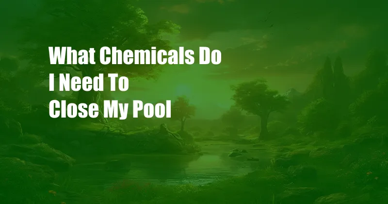 What Chemicals Do I Need To Close My Pool