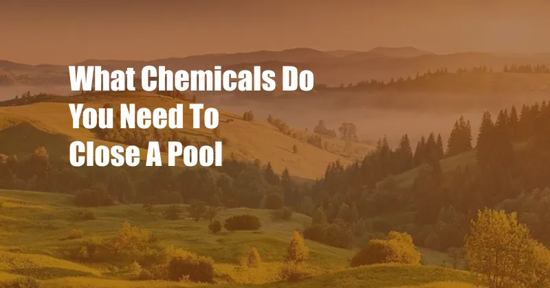 What Chemicals Do You Need To Close A Pool