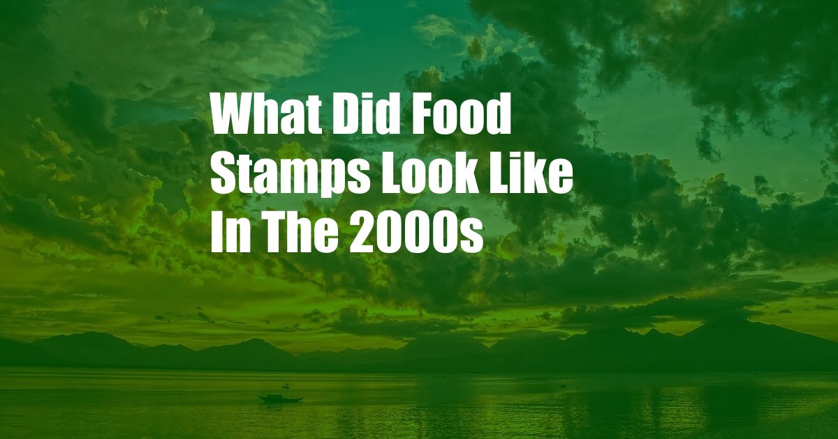 What Did Food Stamps Look Like In The 2000s