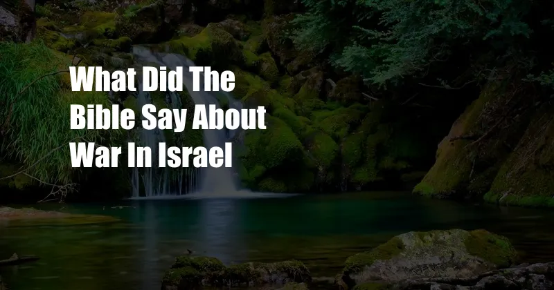 What Did The Bible Say About War In Israel