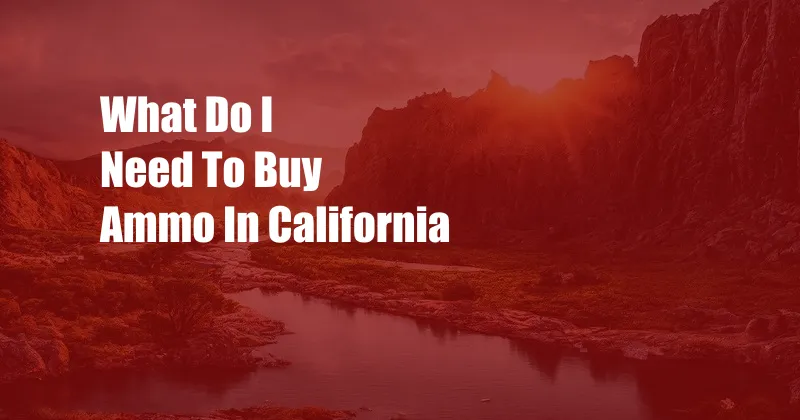 What Do I Need To Buy Ammo In California