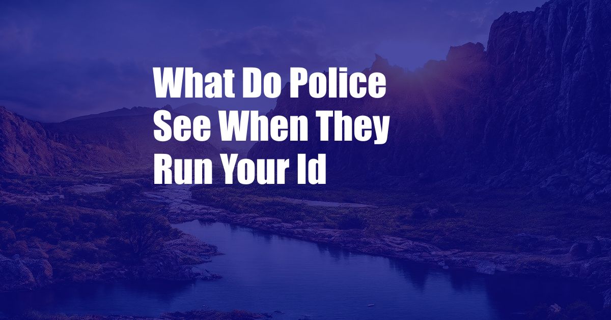 What Do Police See When They Run Your Id