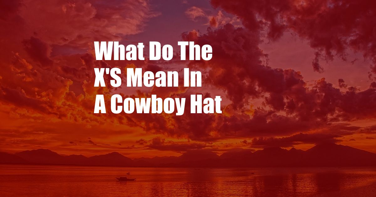 What Do The X'S Mean In A Cowboy Hat