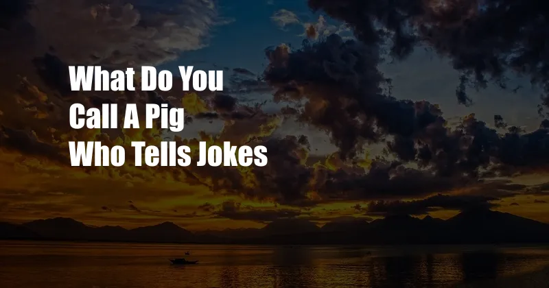 What Do You Call A Pig Who Tells Jokes