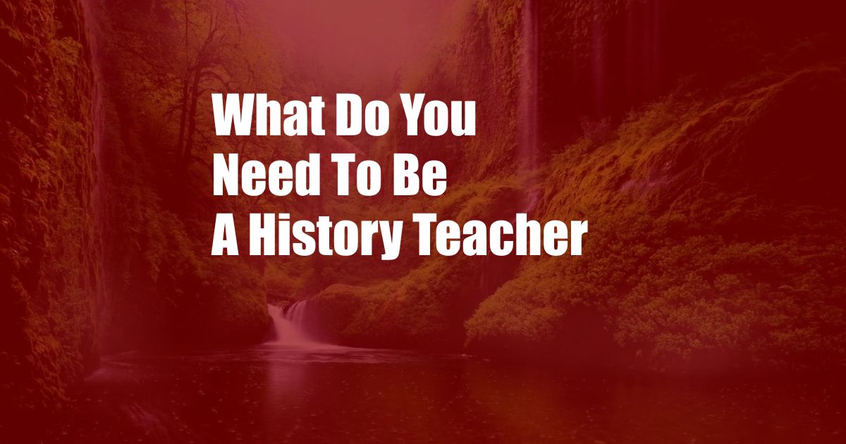 What Do You Need To Be A History Teacher