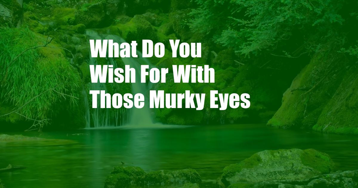 What Do You Wish For With Those Murky Eyes