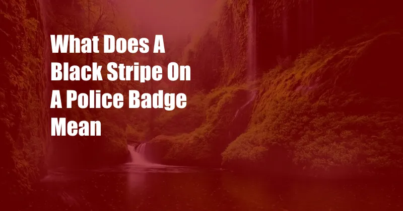 What Does A Black Stripe On A Police Badge Mean