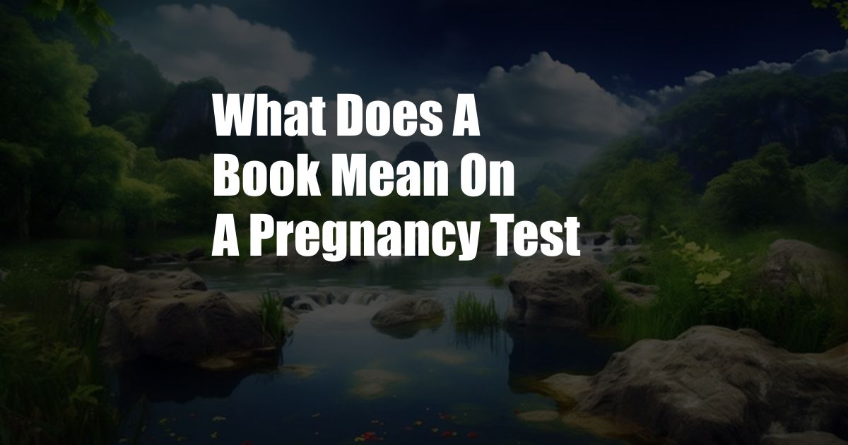 What Does A Book Mean On A Pregnancy Test