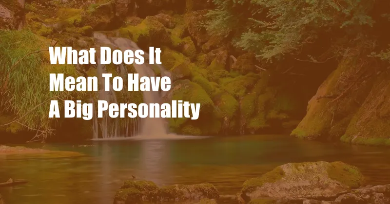 What Does It Mean To Have A Big Personality