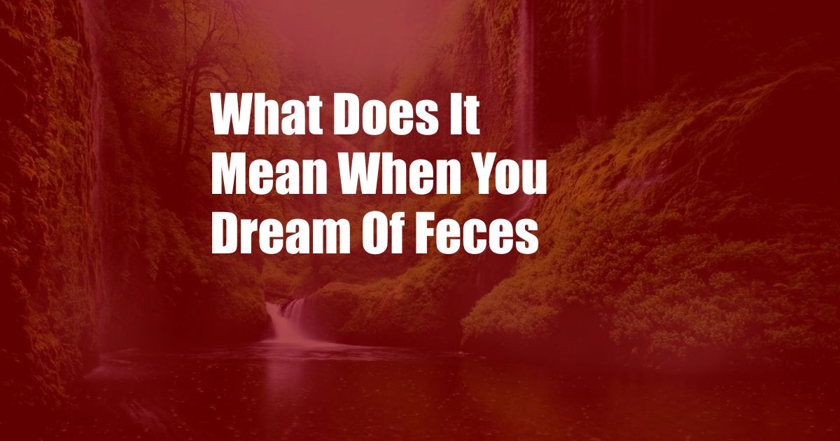 What Does It Mean When You Dream Of Feces