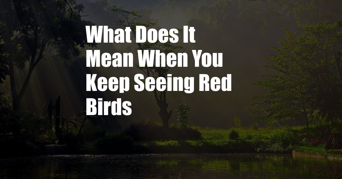 What Does It Mean When You Keep Seeing Red Birds