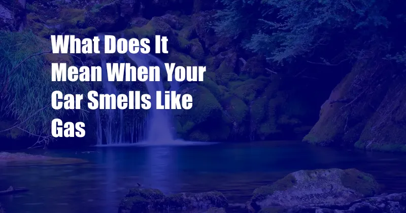 What Does It Mean When Your Car Smells Like Gas