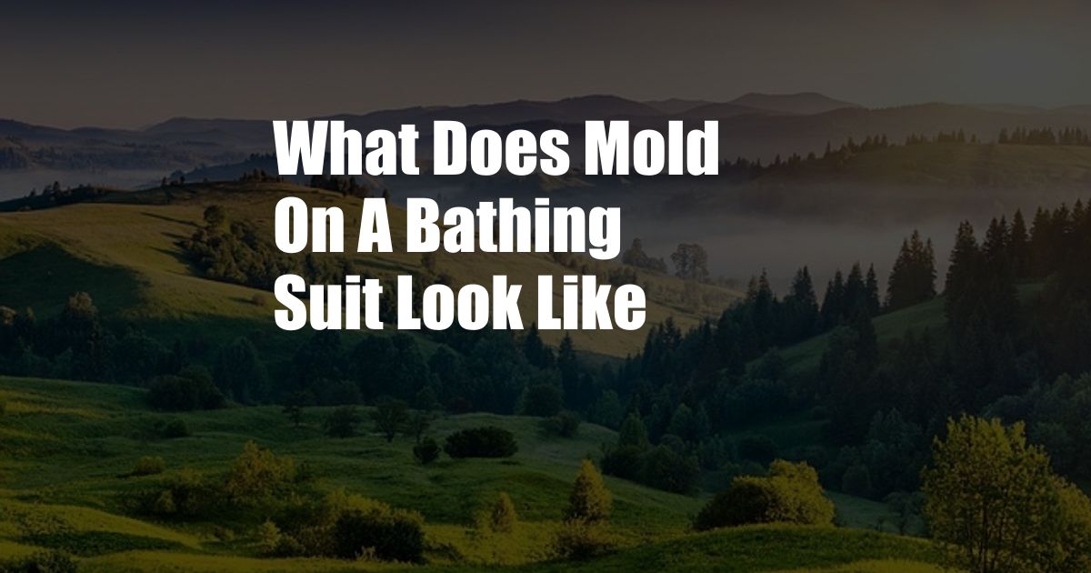 What Does Mold On A Bathing Suit Look Like