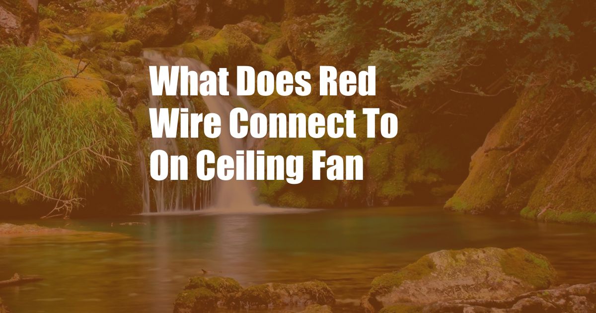 What Does Red Wire Connect To On Ceiling Fan