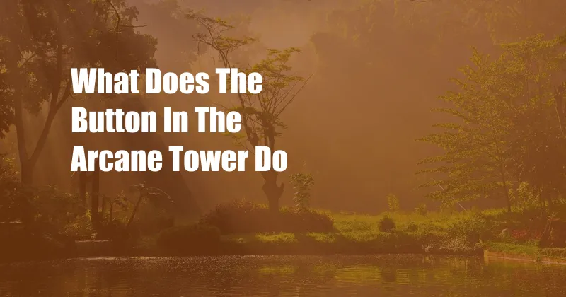 What Does The Button In The Arcane Tower Do