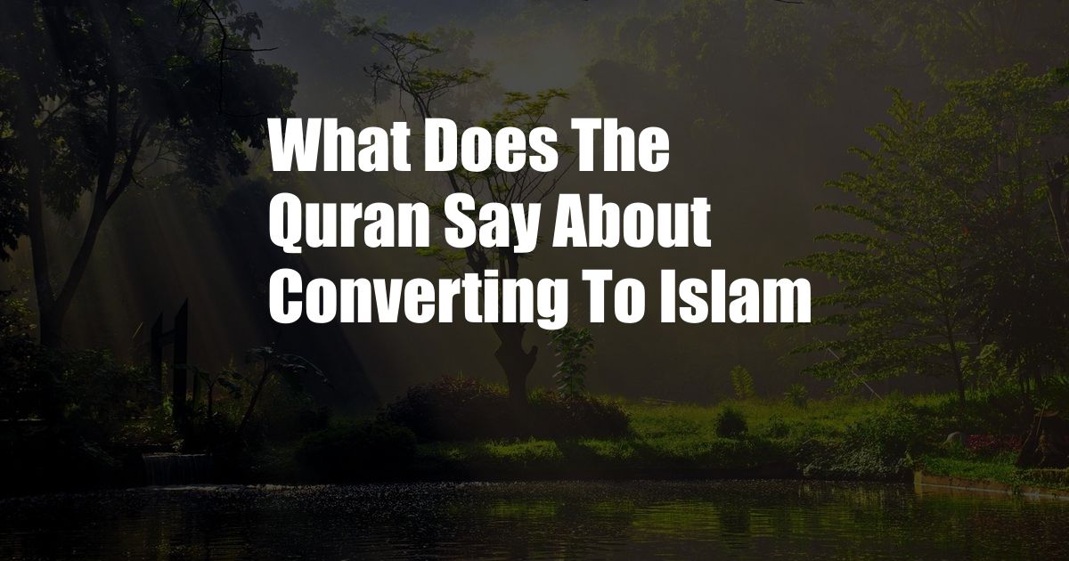 What Does The Quran Say About Converting To Islam