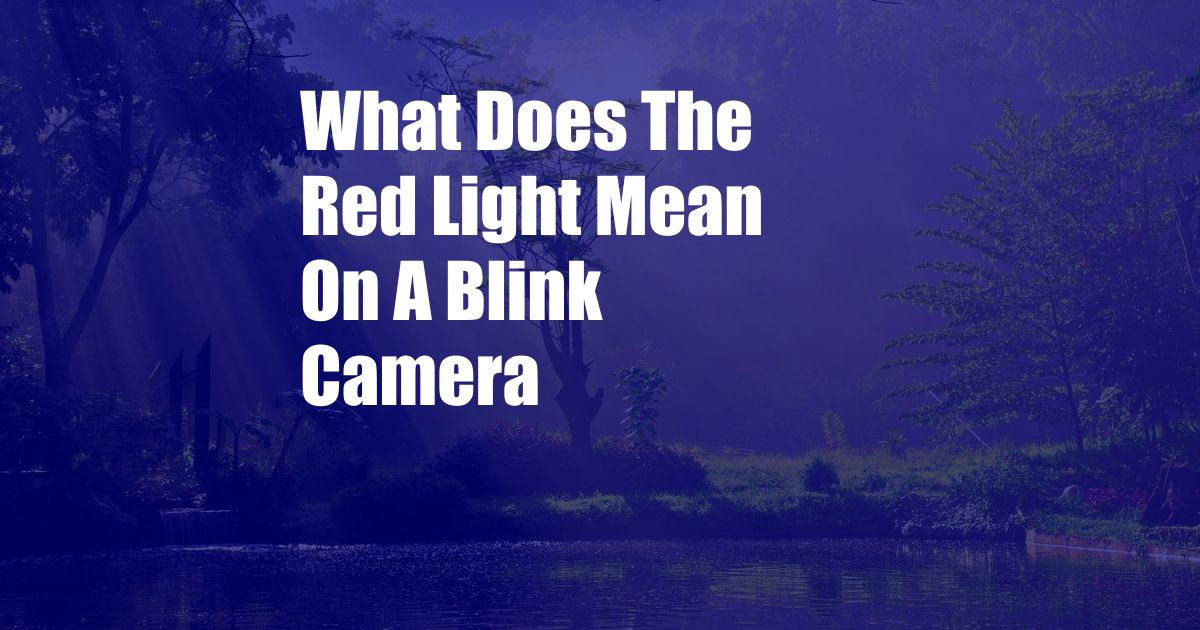 What Does The Red Light Mean On A Blink Camera
