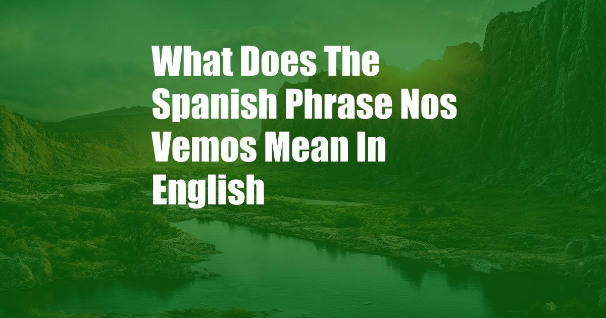 What Does The Spanish Phrase Nos Vemos Mean In English