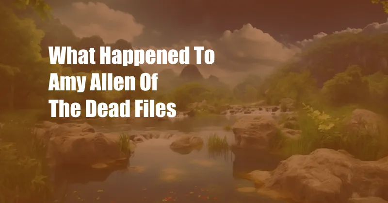 What Happened To Amy Allen Of The Dead Files