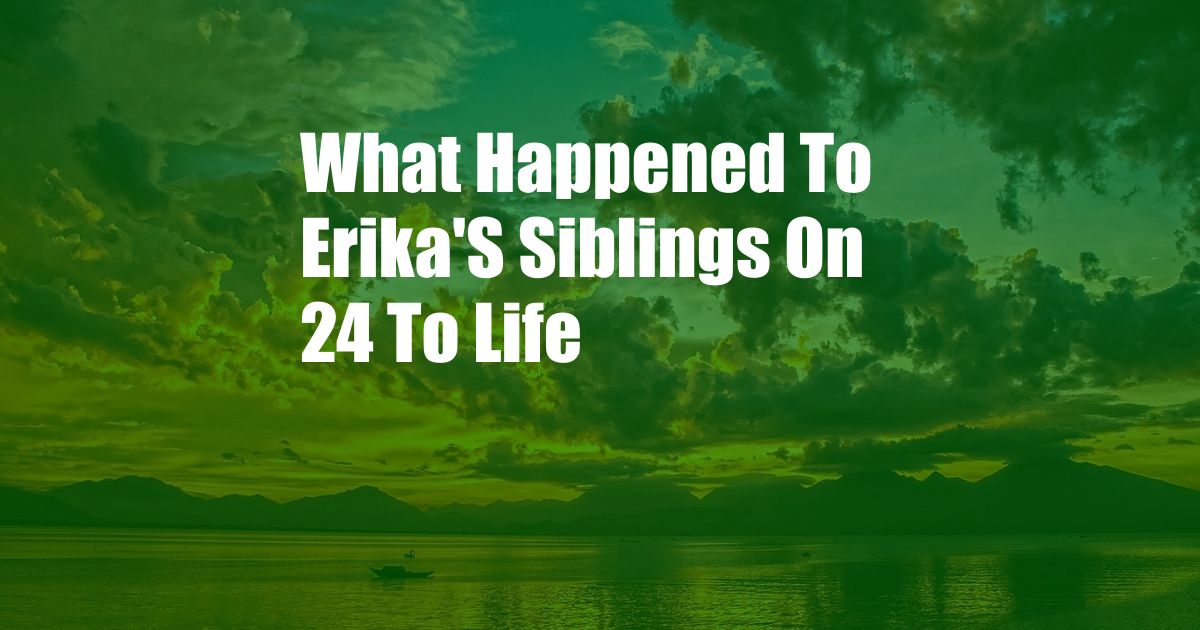 What Happened To Erika'S Siblings On 24 To Life