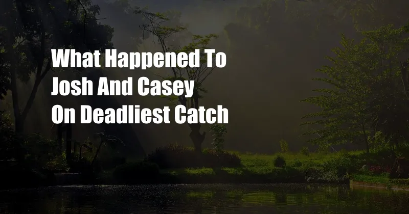 What Happened To Josh And Casey On Deadliest Catch