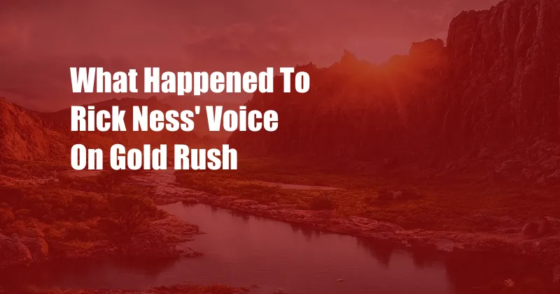 What Happened To Rick Ness' Voice On Gold Rush