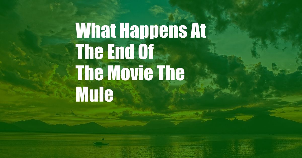 What Happens At The End Of The Movie The Mule