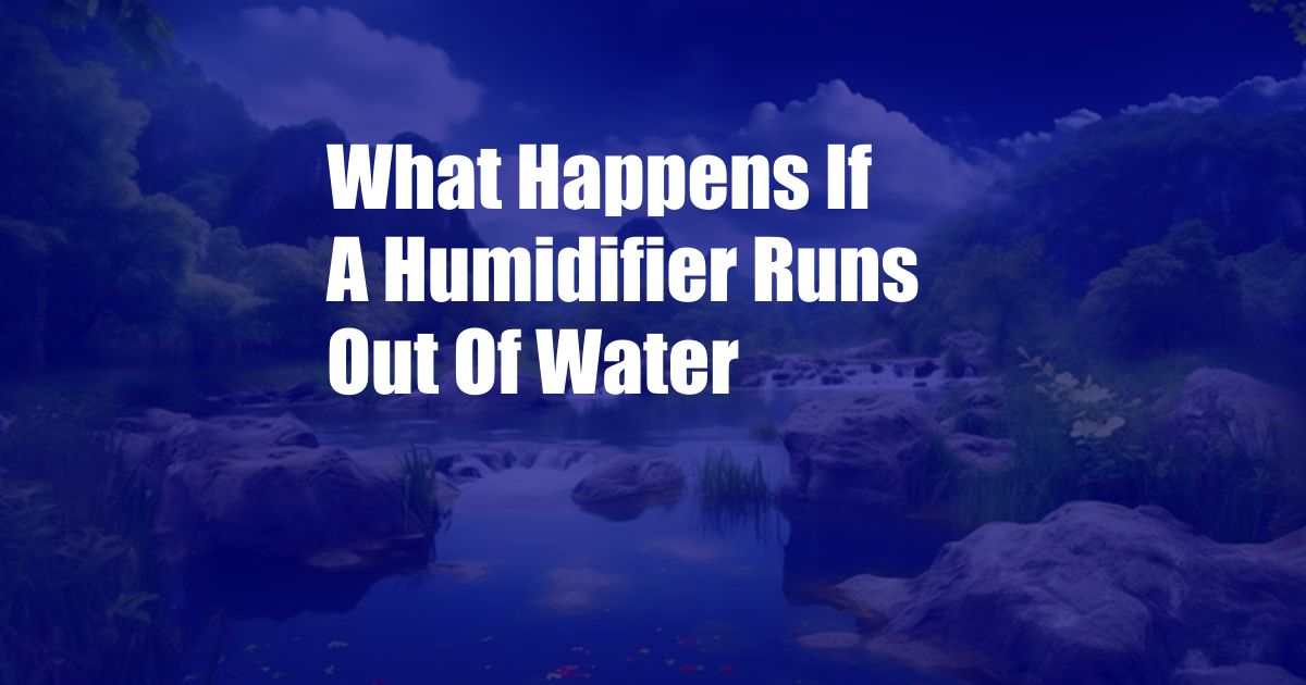 What Happens If A Humidifier Runs Out Of Water