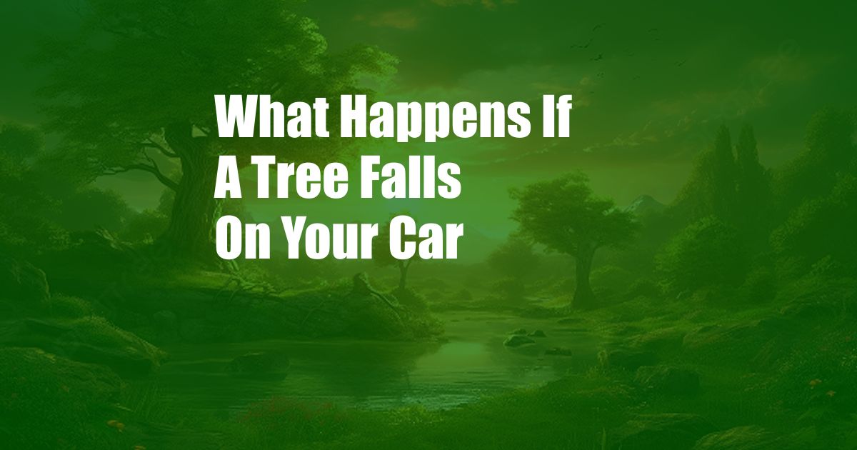 What Happens If A Tree Falls On Your Car