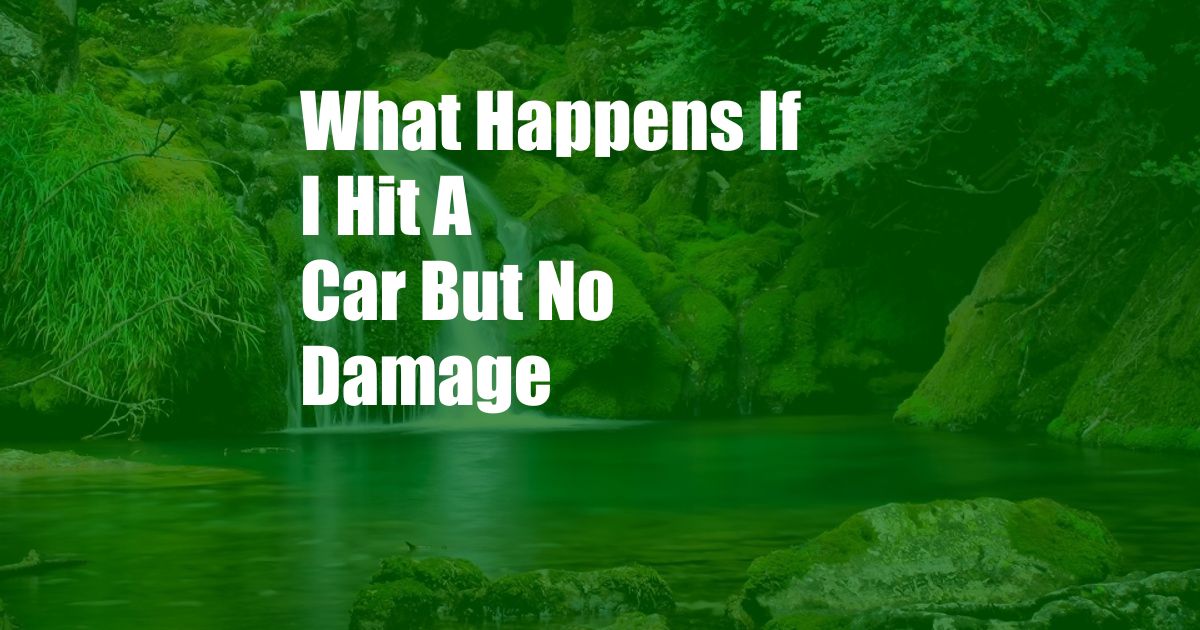 What Happens If I Hit A Car But No Damage