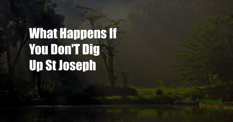 What Happens If You Don'T Dig Up St Joseph