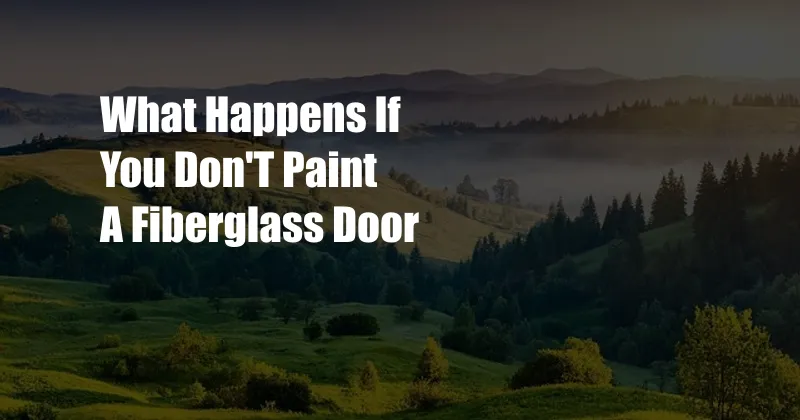 What Happens If You Don'T Paint A Fiberglass Door