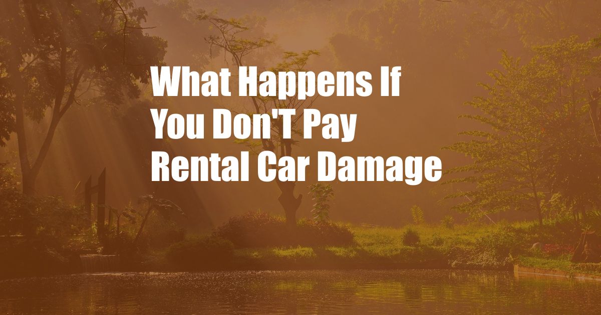 What Happens If You Don'T Pay Rental Car Damage