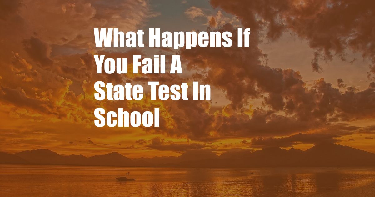 What Happens If You Fail A State Test In School