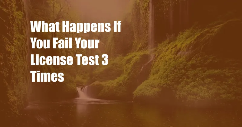 What Happens If You Fail Your License Test 3 Times