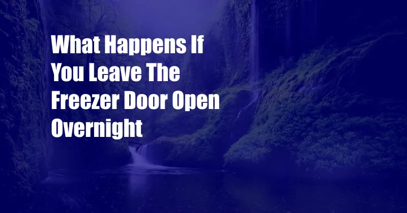 What Happens If You Leave The Freezer Door Open Overnight