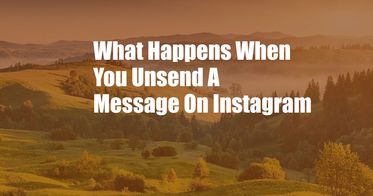 What Happens When You Unsend A Message On Instagram