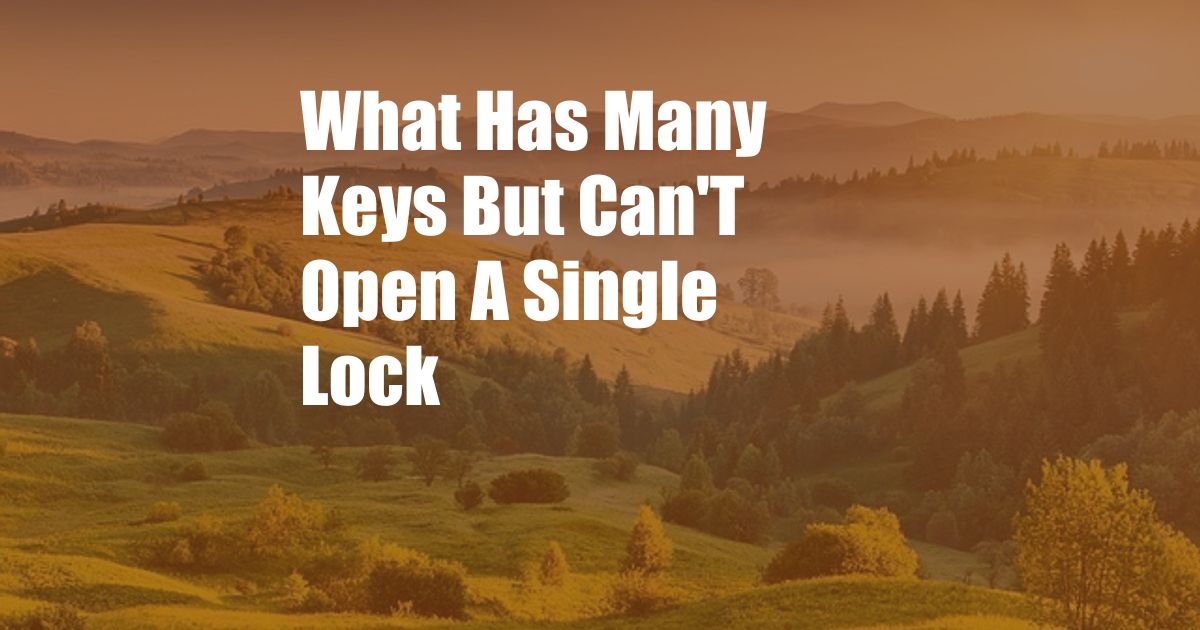 What Has Many Keys But Can'T Open A Single Lock