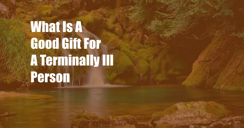 What Is A Good Gift For A Terminally Ill Person
