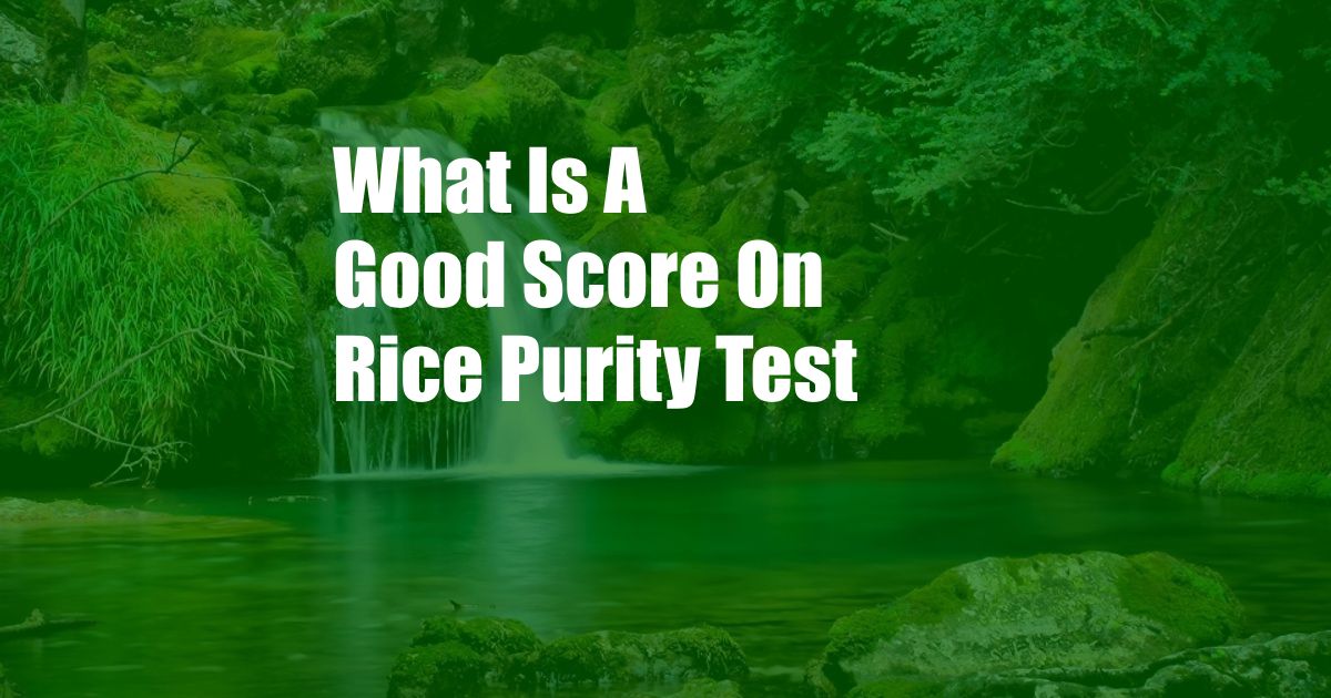 What Is A Good Score On Rice Purity Test