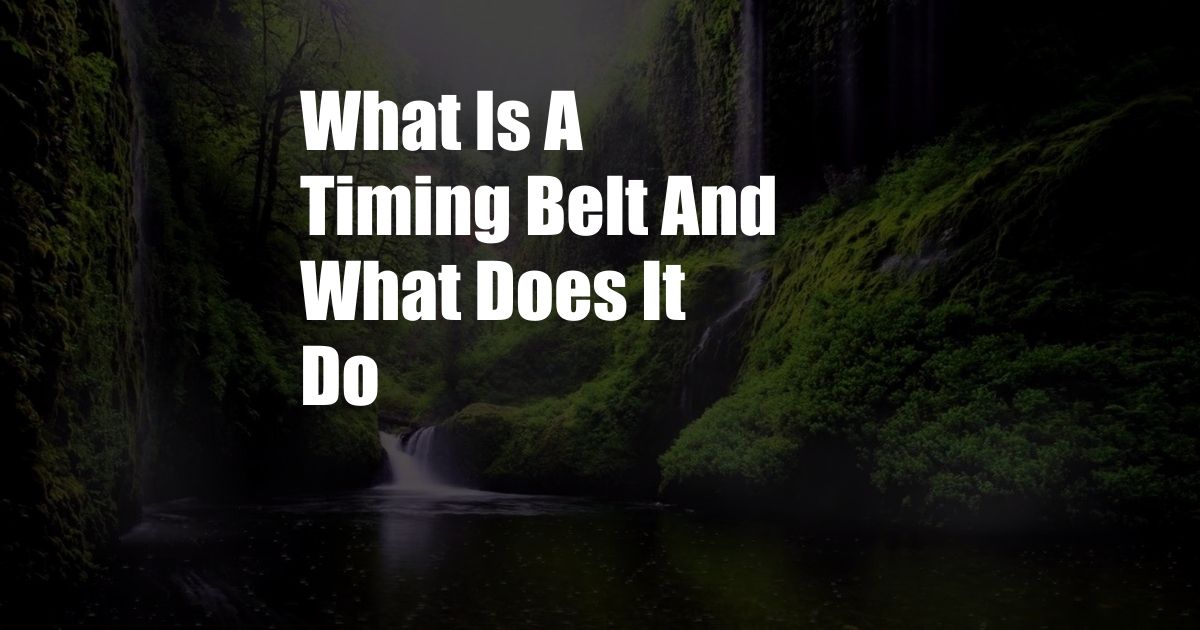 What Is A Timing Belt And What Does It Do