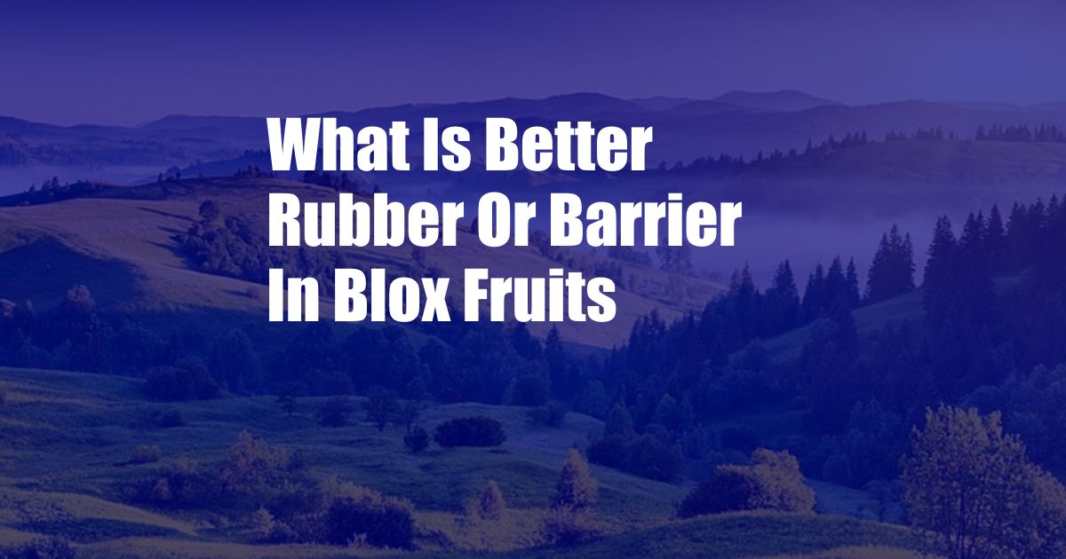 What Is Better Rubber Or Barrier In Blox Fruits