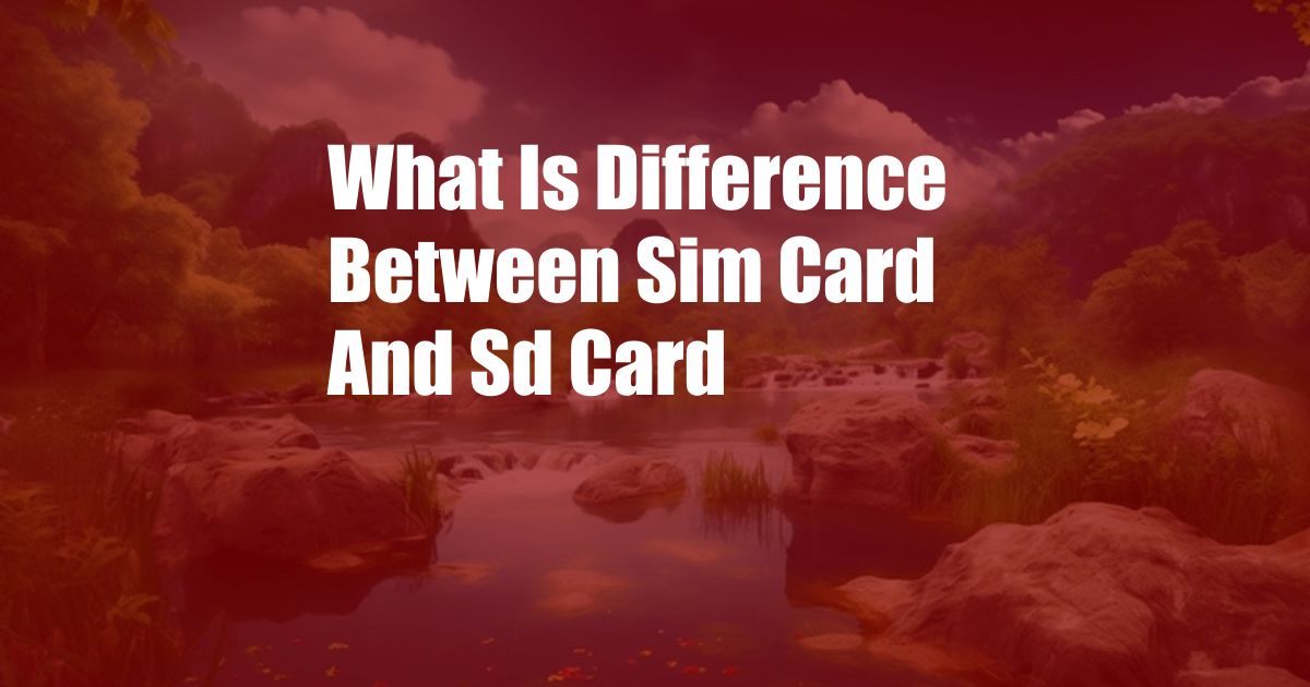 What Is Difference Between Sim Card And Sd Card