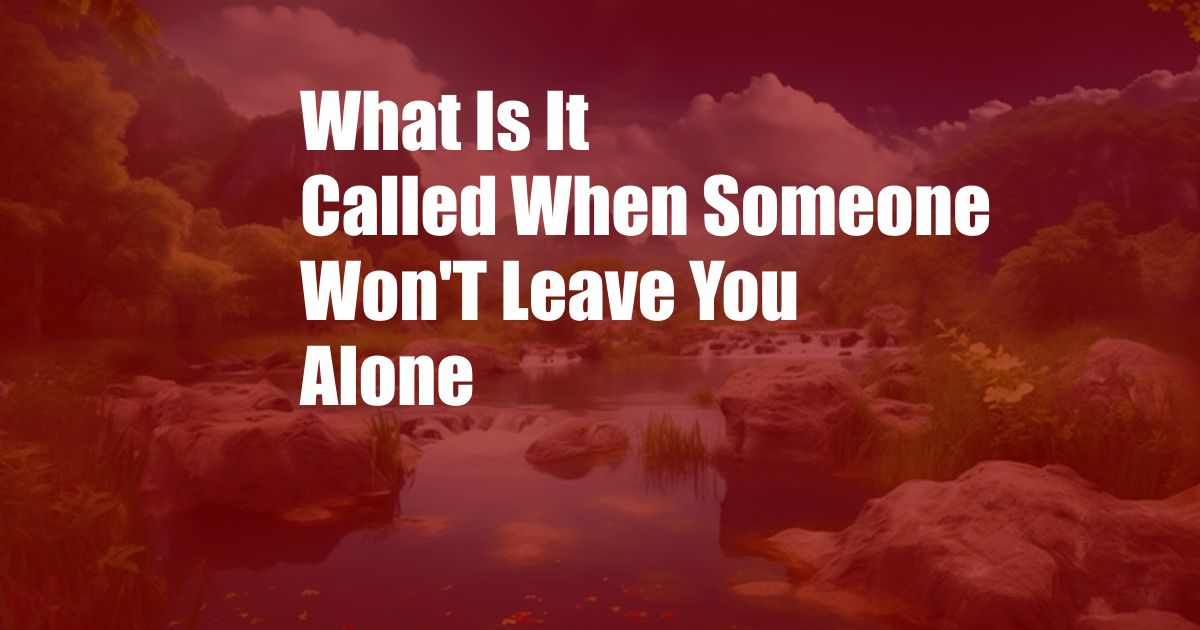 What Is It Called When Someone Won'T Leave You Alone