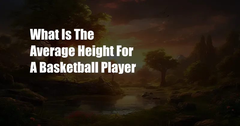 What Is The Average Height For A Basketball Player